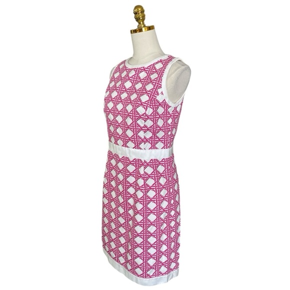 Brooks Brothers Women’s Pink & White Geometric Print Sleeveless Sheath Dress 6P - Picture 3 of 6